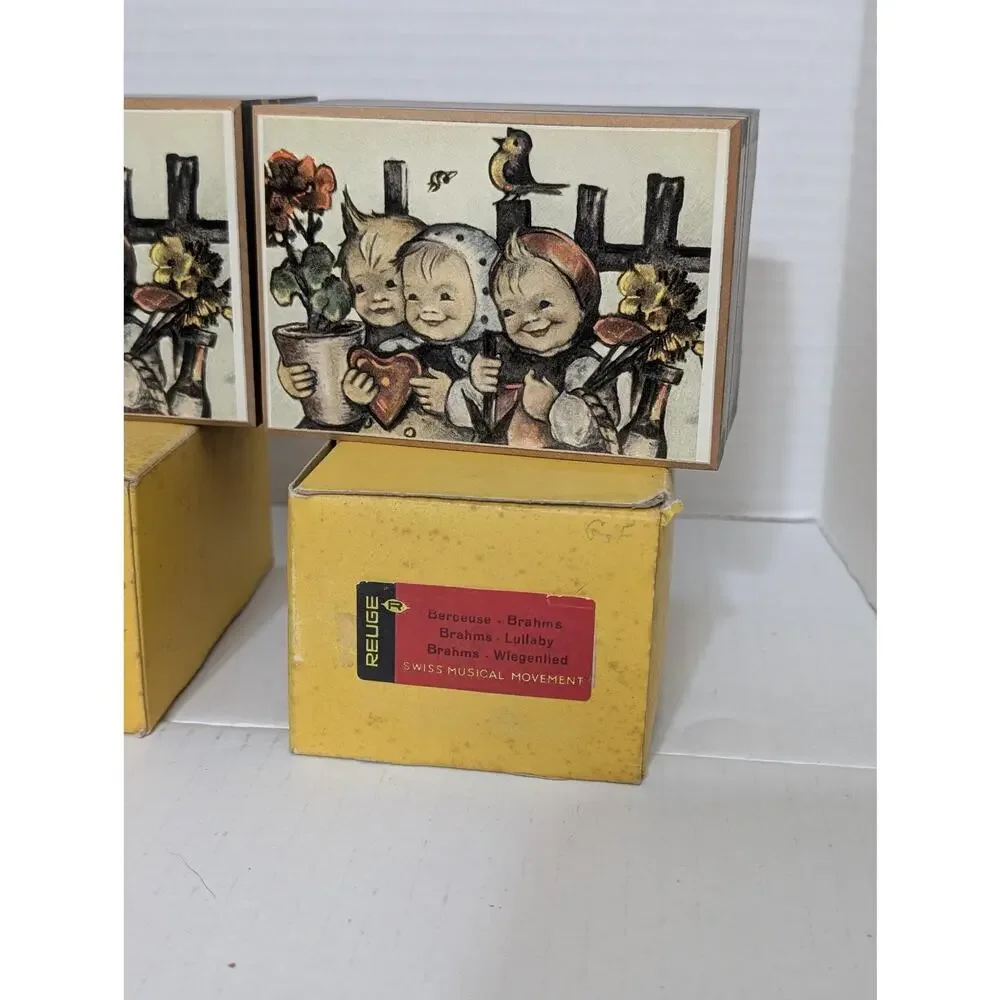 Lot of 5 Vintage Reuge Hummel Music Boxes Swiss Movement Boxed